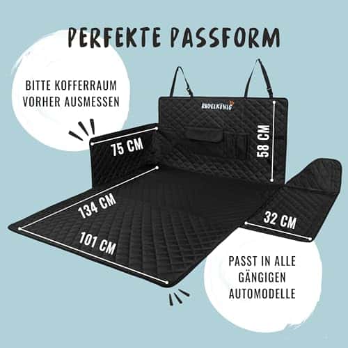 Pagasiruumi kaitsekate (koerale) – vett hülgav, kriimustuskindel suurus universaalne, värv must tepitud (Rudelkönig)