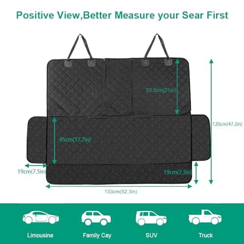 Koera autoistmekate – veekindel suurus Universal Back Seat, värv must ISOFIX (ANOSOSPECIAL)