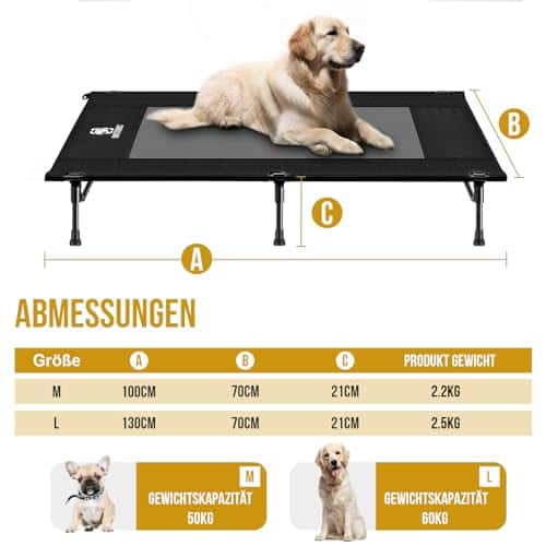 Koeravoodi – tugev, hingav suurus Medium, värv must (OneTigris)