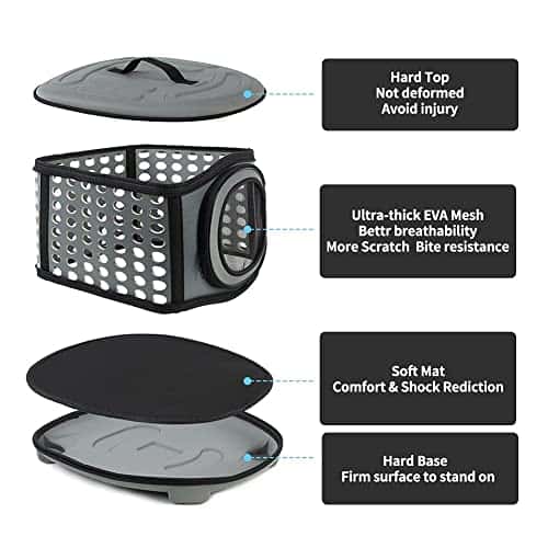 Lemmiklooma transpordikott – kokkupandav, pehme suurus 36*40*30cm, värv hall (EASY JOY)