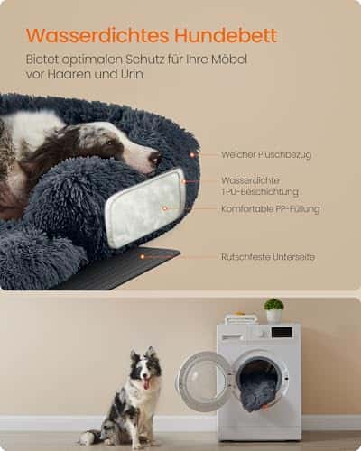 Koeravoodi suurus P 110 × L 95 × K 18 cm, värv tumehall (Feandrea)