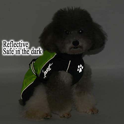 Koera vihmamantel – veekindel, helkiv, tuulekindel suurus 4XL (1er Pack), värv roheline (Zunea)