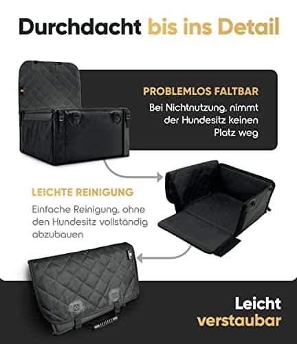 Koera autoistmekate – veekindel, eriti tugev, tugev suurus Standardgröße, värv must (HELDENWERK)