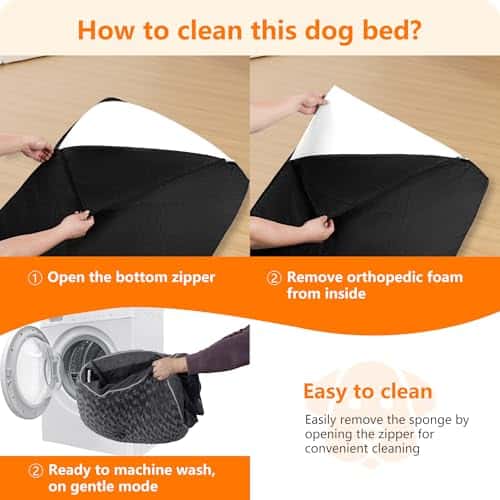 Koeravoodi – eemaldatav, ortopeediline, pestav suurus P 120 × L 74 × K 12 cm, värv tumehall (HMTOPE)