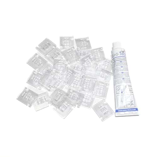 Kassi kaitsevõrk (rõdule/aknasse) – läbipaistev suurus 25 Stück + 1 Silikon, värv läbipaistev (Bird-Tech TM)