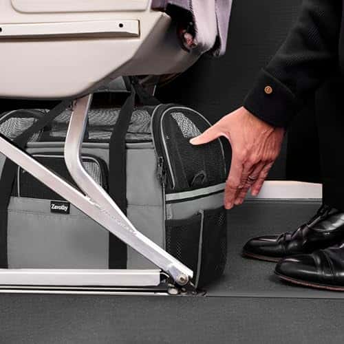 Lemmiklooma transpordikott – hingav, eemaldatav, reguleeritav suurus M, värv hall (Zavothy)