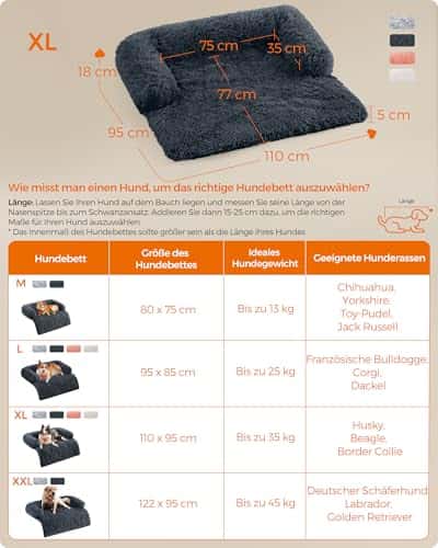 Koeravoodi suurus P 110 × L 95 × K 18 cm, värv tumehall (Feandrea)