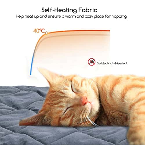 Lemmiklooma matt – libisemiskindel, isesoojenev, pestav suurus P 88 × L 58 × K 2 cm, värv tumehall (Nobleza)