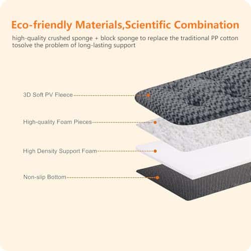 Koeravoodi – eemaldatav, ortopeediline, pestav suurus P 120 × L 74 × K 12 cm, värv tumehall (HMTOPE)