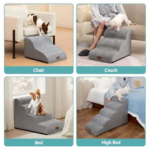 Lemmiklooma trepid – libisemiskindel, pestav suurus 4 Stufen (40x72x50cm), värv hall (COZY KISS)