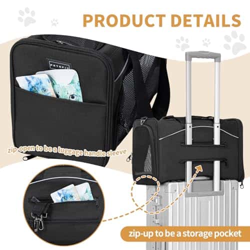 Lemmiklooma transpordikott suurus Large, värv must (Petsfit)