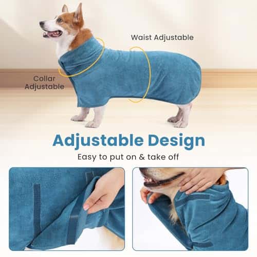 Koera vannimantel suurus L, värv sinine (PETTOM)