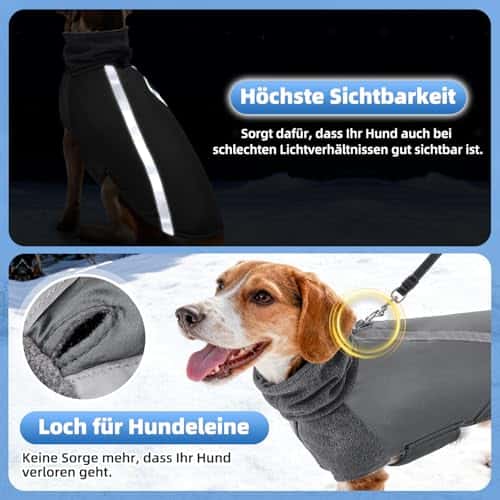 Koera mantel – veekindel, helkiv, soe suurus XXL, värv hall (SlowTon)