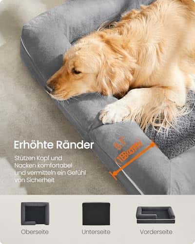 Koeravoodi – libisemiskindel, eemaldatav, ortopeediline suurus P 106 × L 71 × K 18 cm, värv helehall (Feandrea)