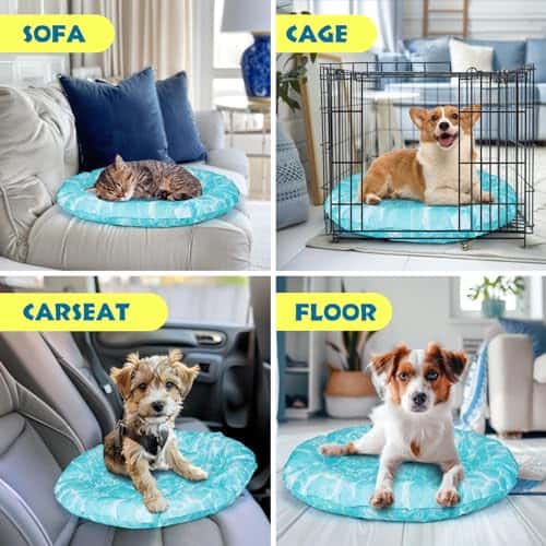 Jahutusmatt (lemmikloomale) suurus P 72 × L 72 × K 5 cm, värv sinine & roheline (Nobleza)