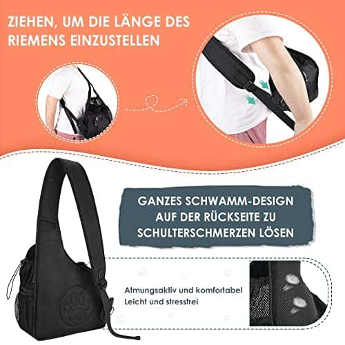 Lemmiklooma kandekott – hingav, reguleeritav, pestav suurus P 15 × L 10 × K 2 cm, värv must (Nasjac)