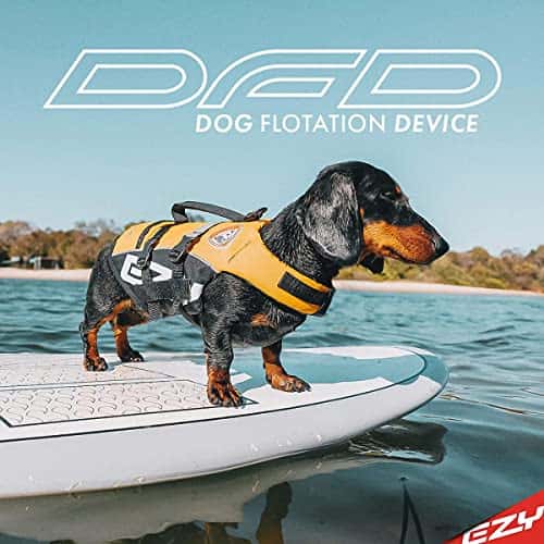 Koera ujumisvest – reguleeritav suurus M, värv kollane (EzyDog)