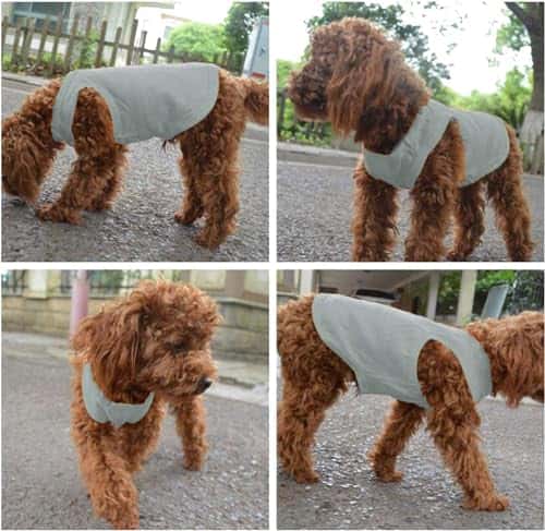 Koera riideese – hingav, pehme suurus L, värv must hall (YAODHAOD)