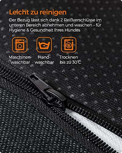 Koeravoodi – libisemiskindel, eemaldatav, pestav suurus P 70 × L 55 × K 21 cm, värv tumehall (Feandrea)