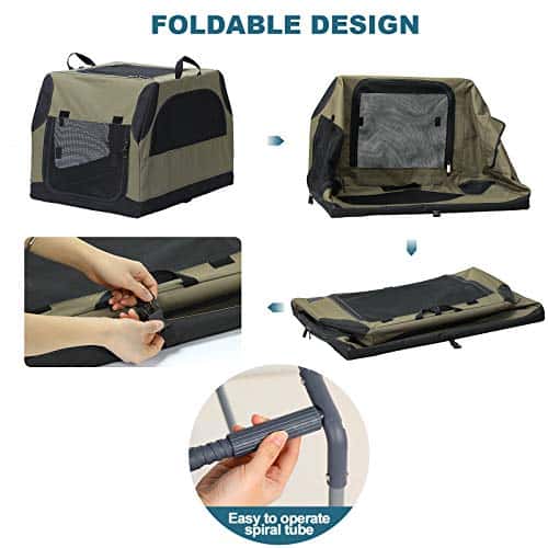 Lemmiklooma kandekott – tugevdatud, reguleeritav, kokkupandav suurus M, värv roheline (Petsfit)