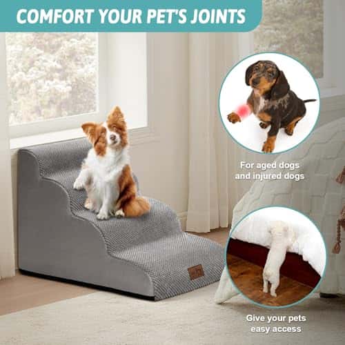 Lemmiklooma trepid – libisemiskindel, pestav suurus 4 Stufen (40x72x50cm), värv hall (COZY KISS)