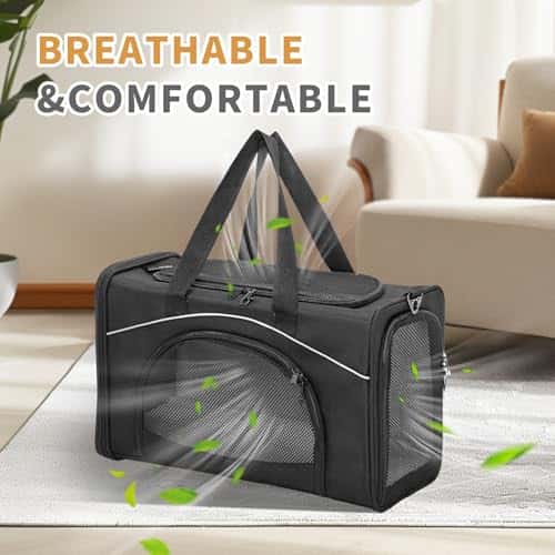 Lemmiklooma transpordikott suurus Large, värv must (Petsfit)