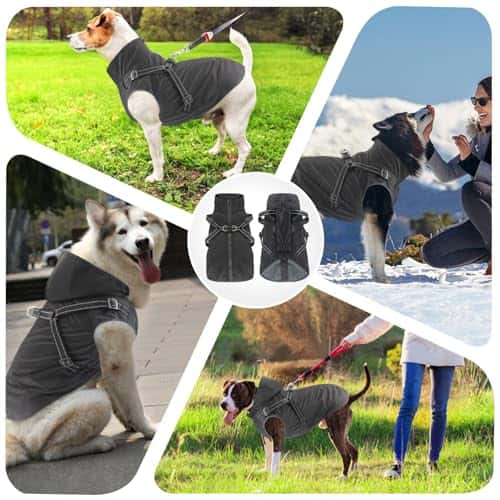 Koera vihmamantel – veekindel, helkiv, reguleeritav suurus XL, värv must (Mosucoirl)