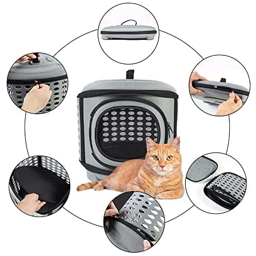 Lemmiklooma transpordikott – kokkupandav, pehme suurus 36*40*30cm, värv hall (EASY JOY)