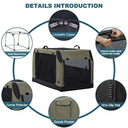 Lemmiklooma kandekott – tugevdatud, reguleeritav, kokkupandav suurus M, värv roheline (Petsfit)