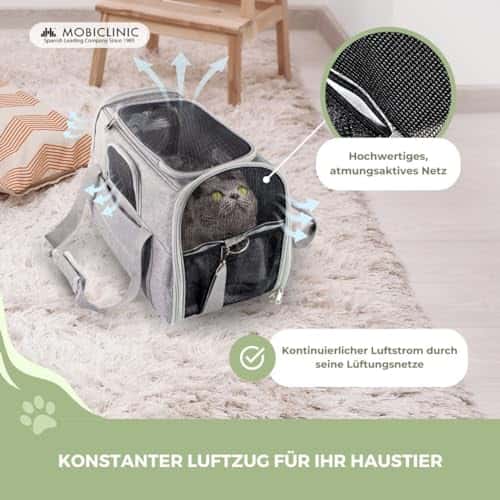 Lemmiklooma kandekott – reguleeritav, kokkupandav suurus Medium, värv hall (Mobiclinic)