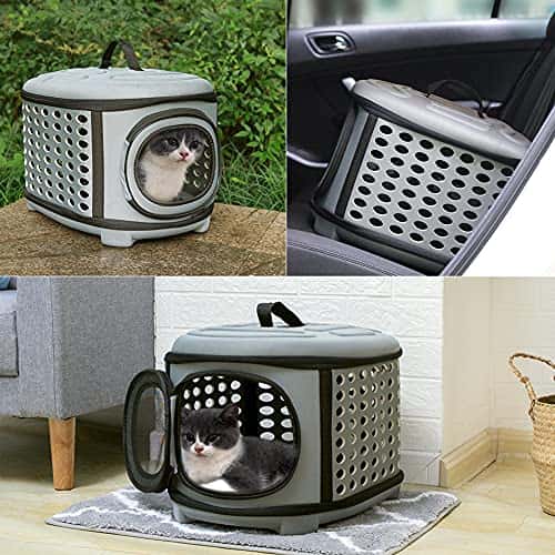 Lemmiklooma transpordikott – kokkupandav, pehme suurus 36*40*30cm, värv hall (EASY JOY)