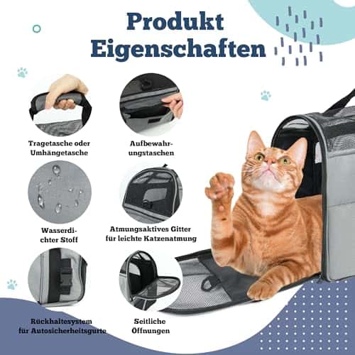 Lemmiklooma transpordikott – hingav, eemaldatav, reguleeritav suurus M, värv hall (Zavothy)