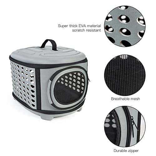 Lemmiklooma transpordikott – kokkupandav, pehme suurus 36*40*30cm, värv hall (EASY JOY)