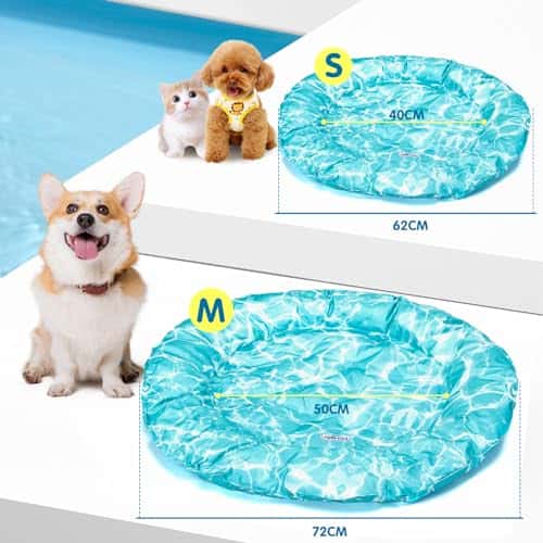 Jahutusmatt (lemmikloomale) suurus P 72 × L 72 × K 5 cm, värv sinine & roheline (Nobleza)