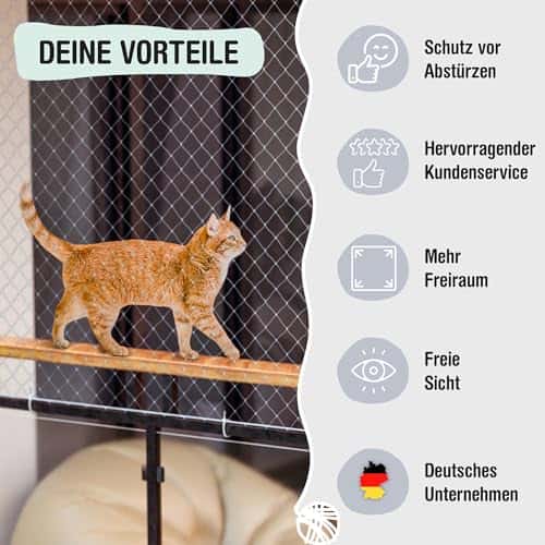 Kassi kaitsevõrk (rõdule/aknasse) – läbipaistev suurus 8x3 m (1er Pack), värv läbipaistev (Samtpfote)