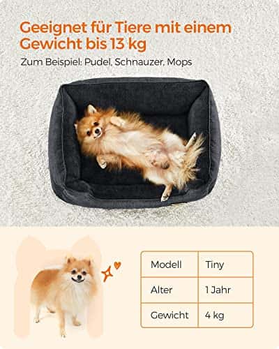 Koeravoodi – libisemiskindel, eemaldatav, pestav suurus P 70 × L 55 × K 21 cm, värv tumehall (Feandrea)