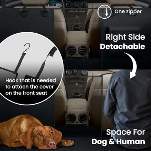 Pagasiruumi kaitsekate (koerale) – veekindel, libisemiskindel, pehme suurus Rückbank, värv must (Naloo's World)