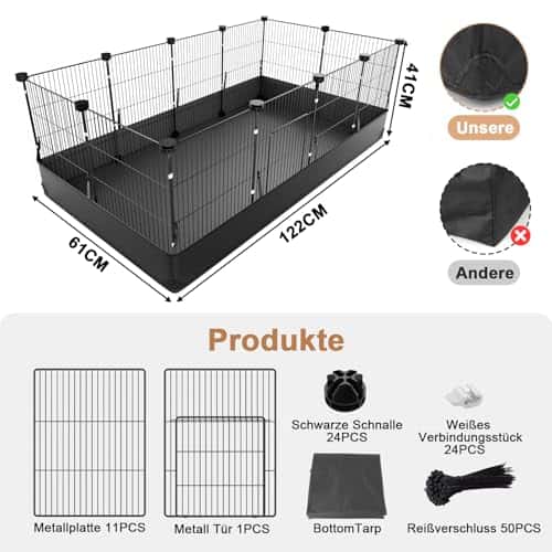 Koeravoodi – veekindel suurus 122CM × 60CM × 40CM, värv must ohne Top (Aystkniet)