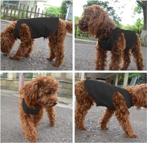 Koera riideese – hingav, pehme suurus L, värv must hall (YAODHAOD)