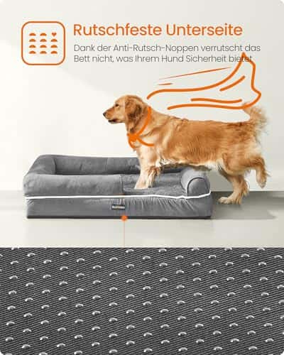 Koeravoodi – libisemiskindel, eemaldatav, ortopeediline suurus P 106 × L 71 × K 18 cm, värv helehall (Feandrea)