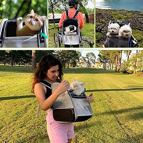 Lemmiklooma transpordikott – hingav, läbipaistev suurus P 42 × L 32 × K 38 cm, värv hall (Kiepoar)