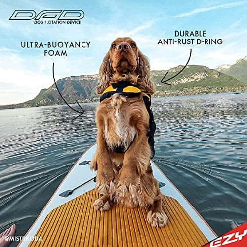 Koera ujumisvest – reguleeritav suurus M, värv kollane (EzyDog)