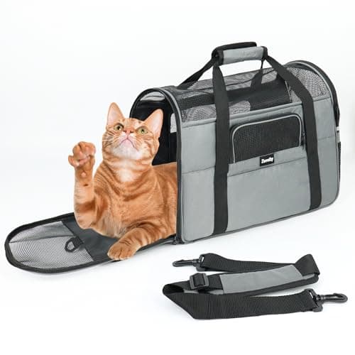 Lemmiklooma transpordikott – hingav, eemaldatav, reguleeritav suurus M, värv hall (Zavothy)