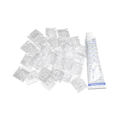 Kassi kaitsevõrk (rõdule/aknasse) – läbipaistev suurus 25 Stück + 1 Silikon, värv läbipaistev (Bird-Tech TM)