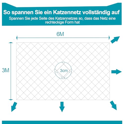 Kassi kaitsevõrk (rõdule/aknasse) – läbipaistev 4x3m (NieKilig) - Image 2