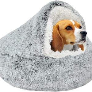 Koeravoodi – soe, libisemiskindel, mõnus suurus P 65 × L 40 × K 40 cm, värv Plüschdecke hall 65 cm (SUOXU)