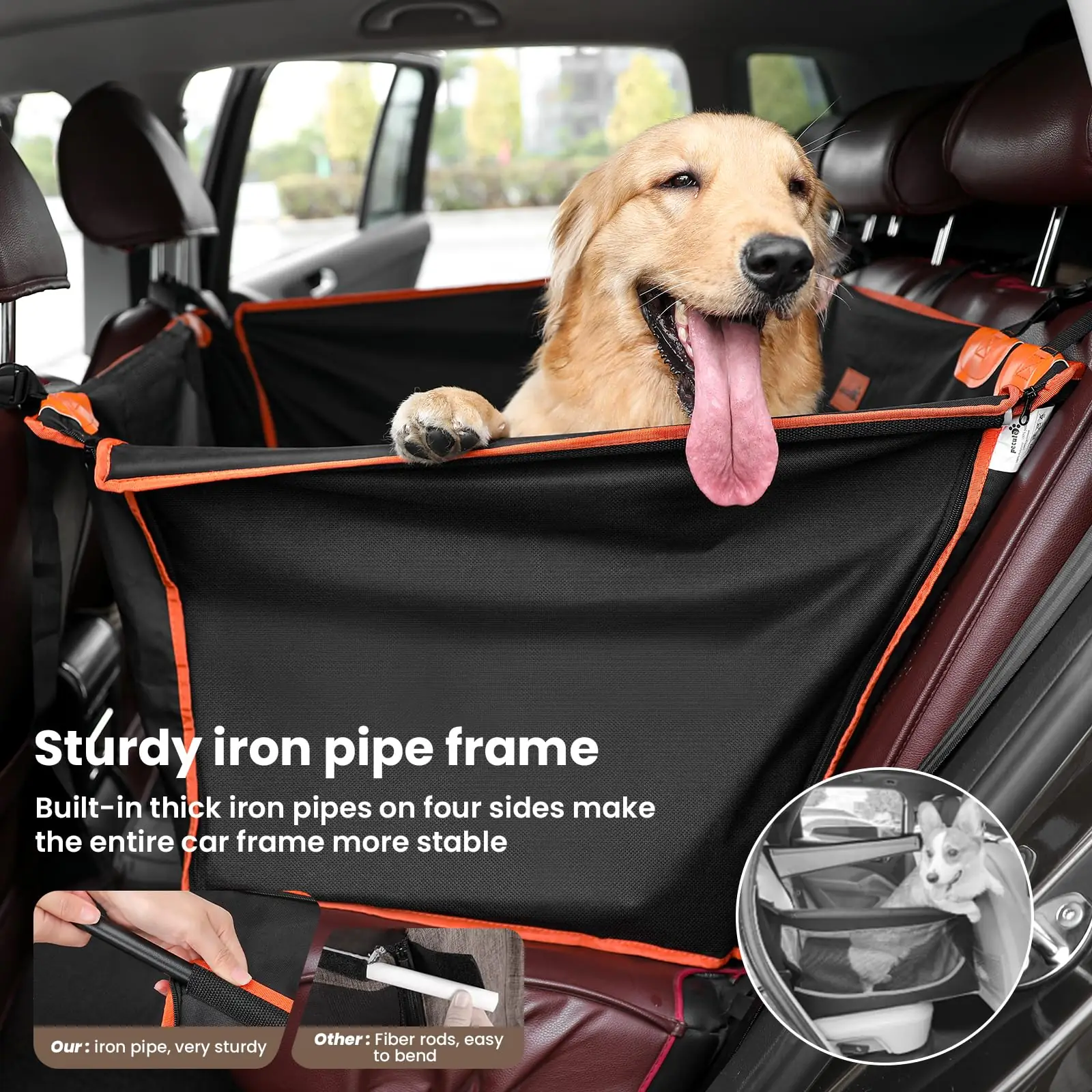 pecute Dog car seat koera- ja autoistmed tagantvaade