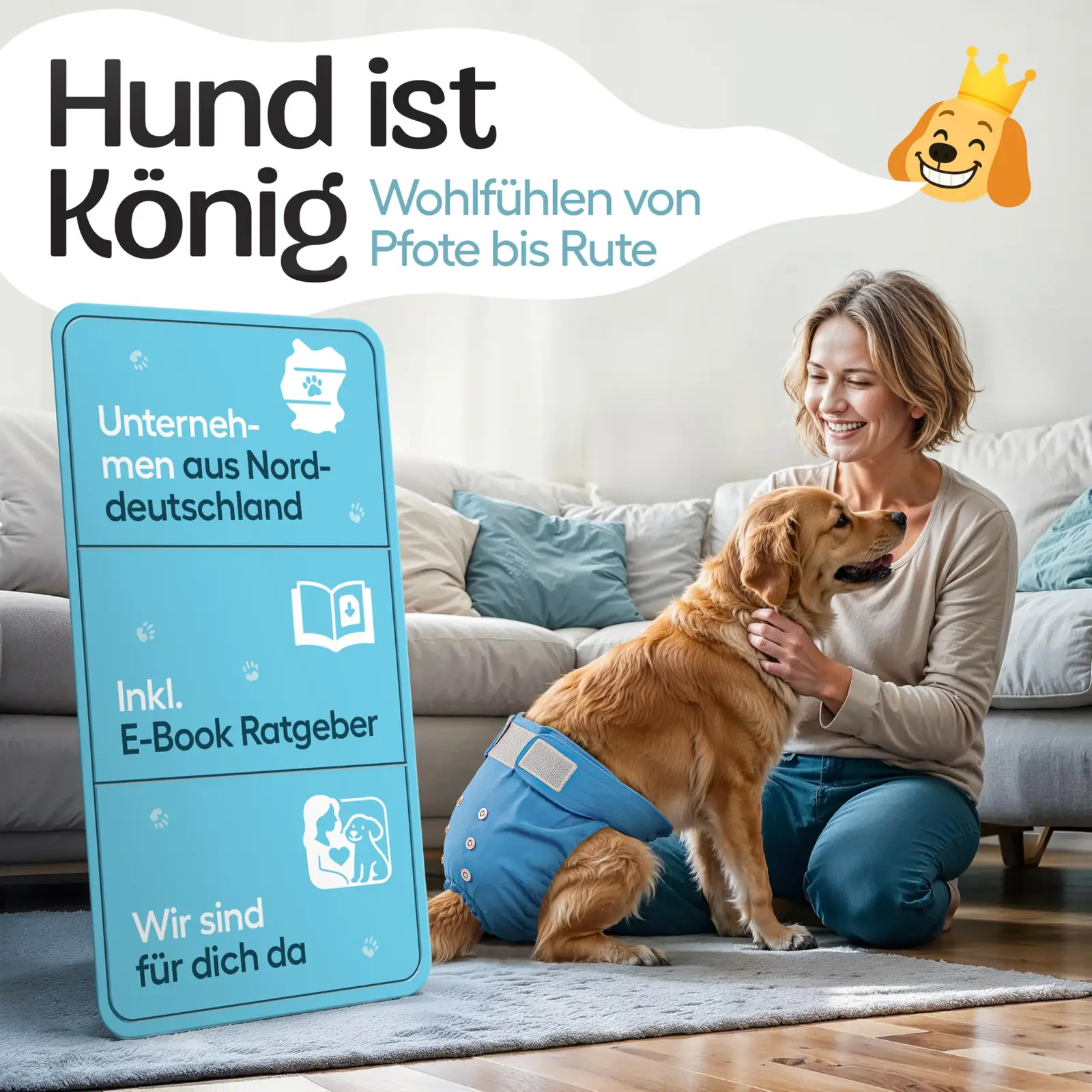 HUND IST KÖNIG Hunde Periode Hose mähkmed detailne lähivaade 7