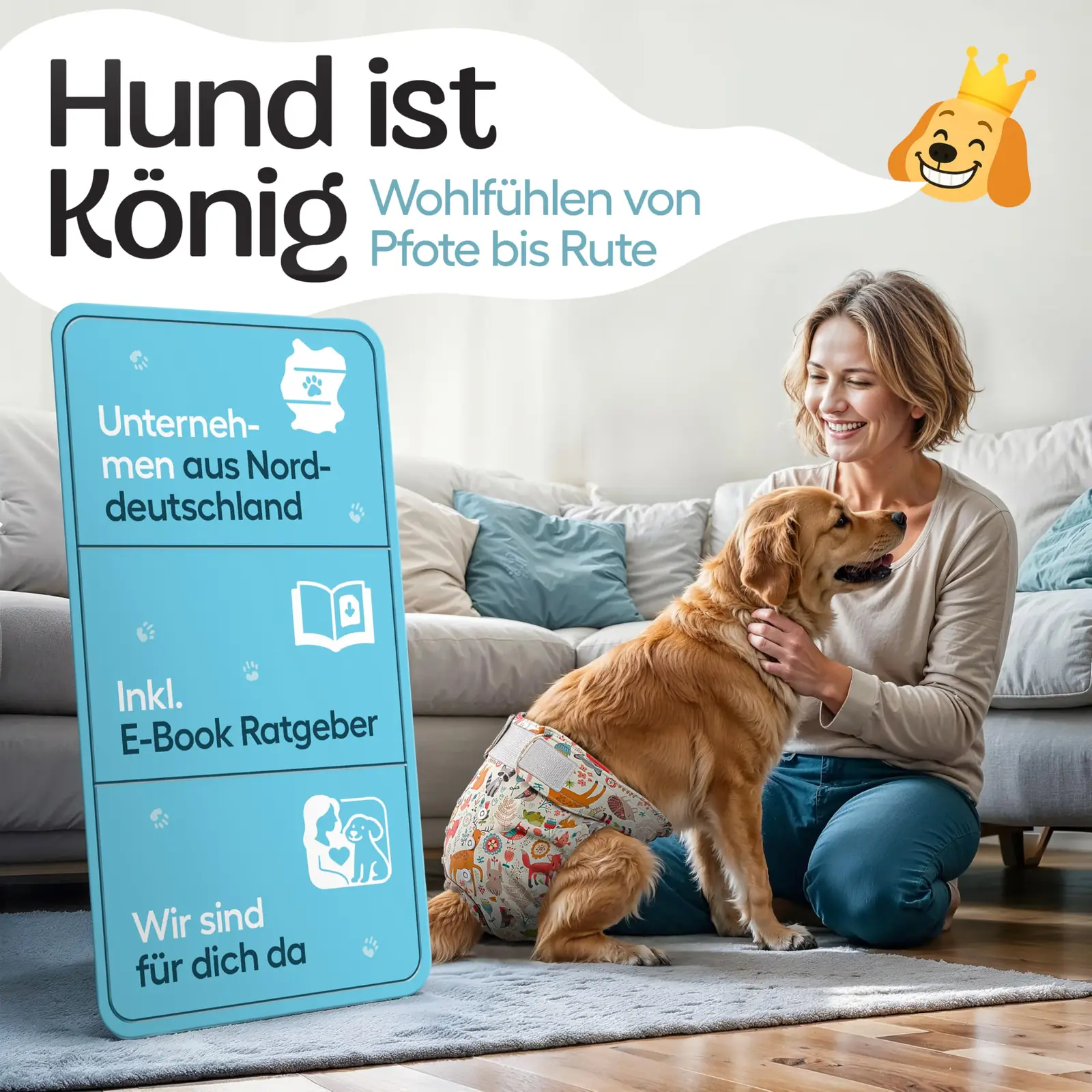 HUND IST KÖNIG Läufigkeitshose M mähkmed detailne lähivaade 7