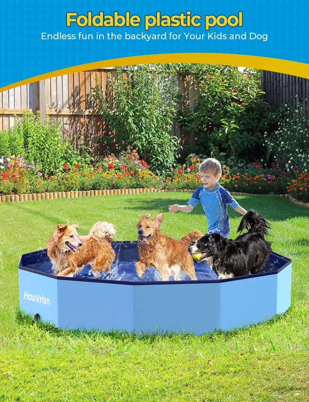 PVC-materjalist DogPool bassein lahtiselt asetatuna